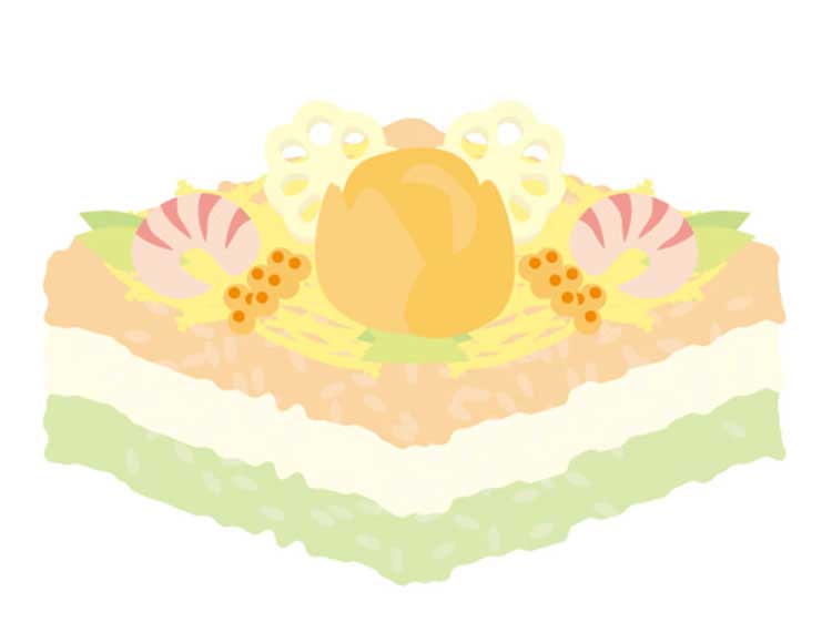 【季節の料理】ひな祭りの「ひし形お寿司」 【食育レシピ】※給食だより