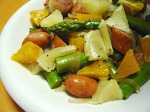 彩り野菜とフルーツのウスター炒め（2人分）【食育レシピ】