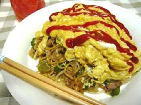 とろ~り卵のオムレツ焼そば(2人分)【食育レシピ】