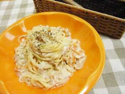 人参とシーチキンの簡単クリームスパ(2人分)【食育レシピ】