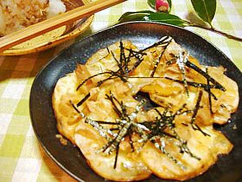 山イモの和風ピザ(2人分)【食育レシピ】