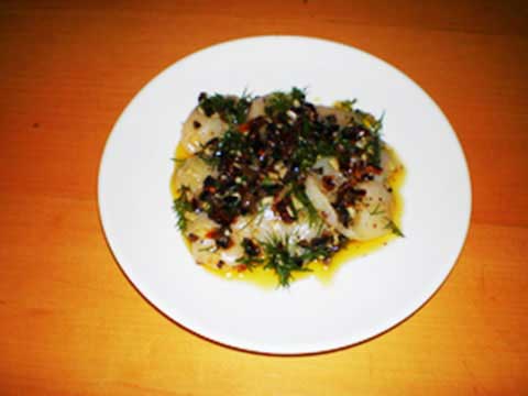 貝柱のカルパッチョ（2人分）【食育レシピ】