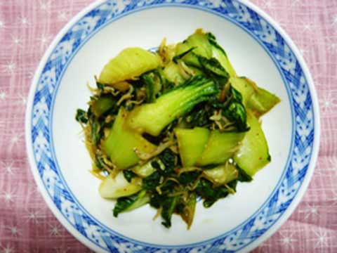 チンゲン菜とじゃこのさっと炒め（2人分）【食育レシピ】
