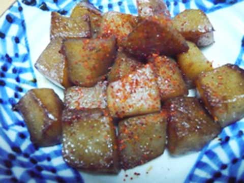 こんにゃくの炒りつけ(2人分)【食育レシピ】