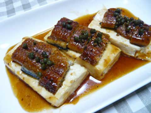 うなぎ乗せ豆腐焼き(2人分)【食育レシピ】
