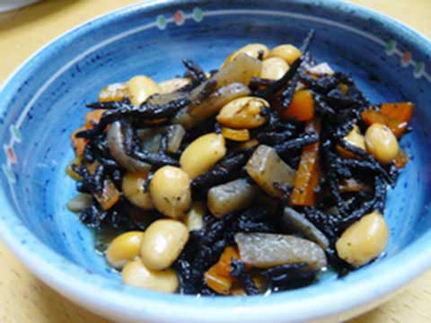 ひじきと大豆の煮物(4人分)【食育レシピ】