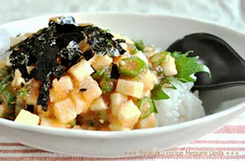 明太オクラヘルシー★丼(1人分)【食育レシピ】