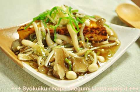 厚揚げのたっぷりきのこあんかけ(2人分)【食育レシピ】
